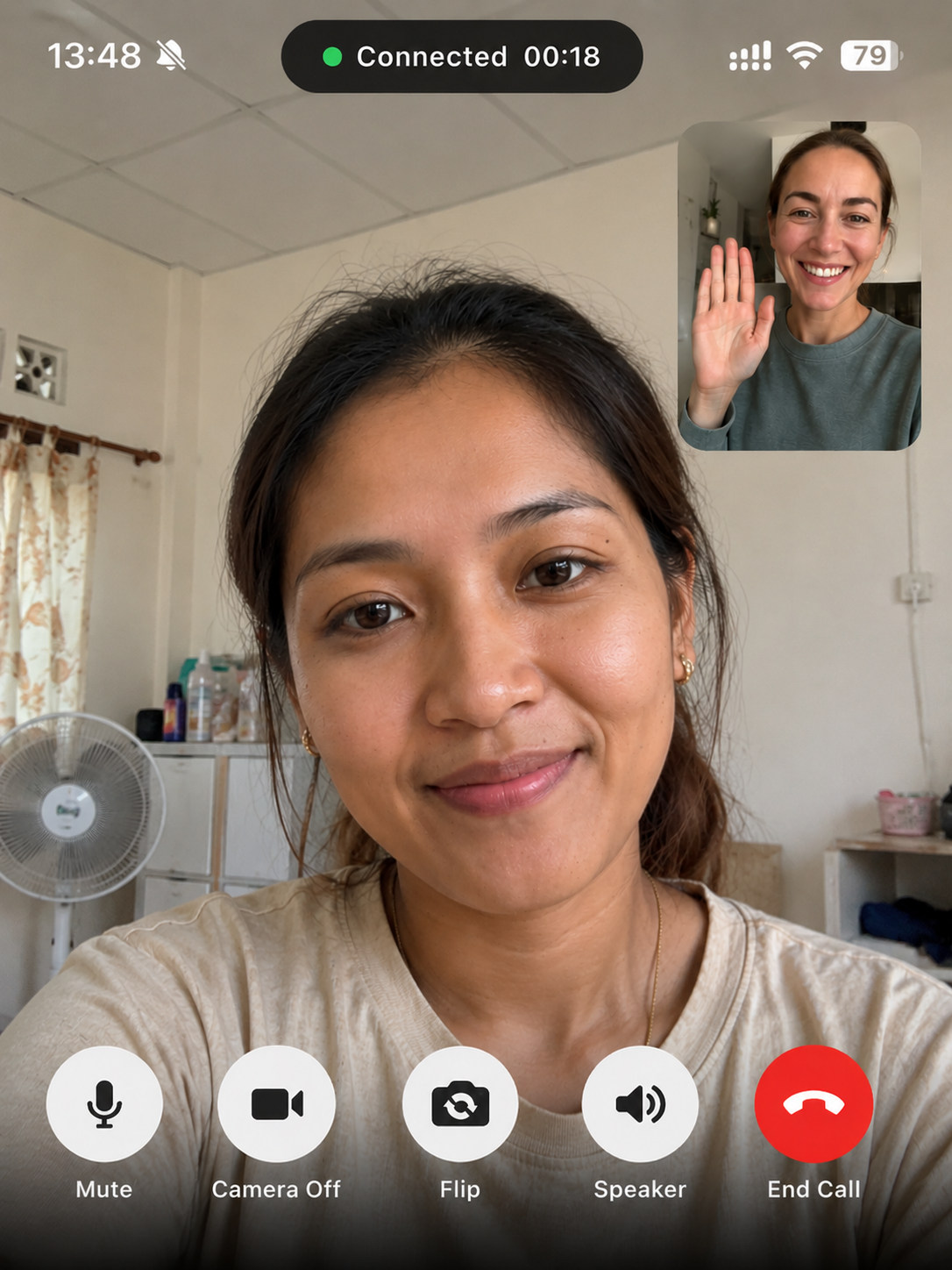 Video call with nanny